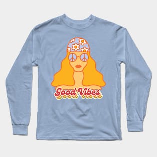 Good Vibes Hippie Girl Tee! Long Sleeve T-Shirt